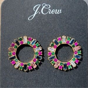 J. Crew Vibrant Crystal Circle Earrings